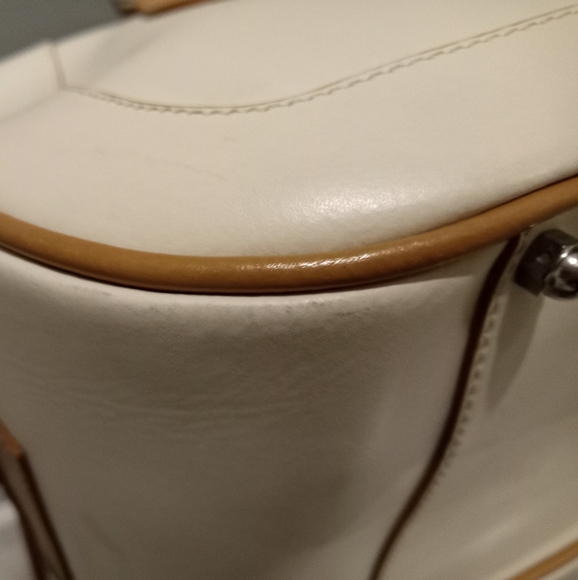Nardelli ivory and camel leather crossbody bowler Boston bag - Picture 3 of 12